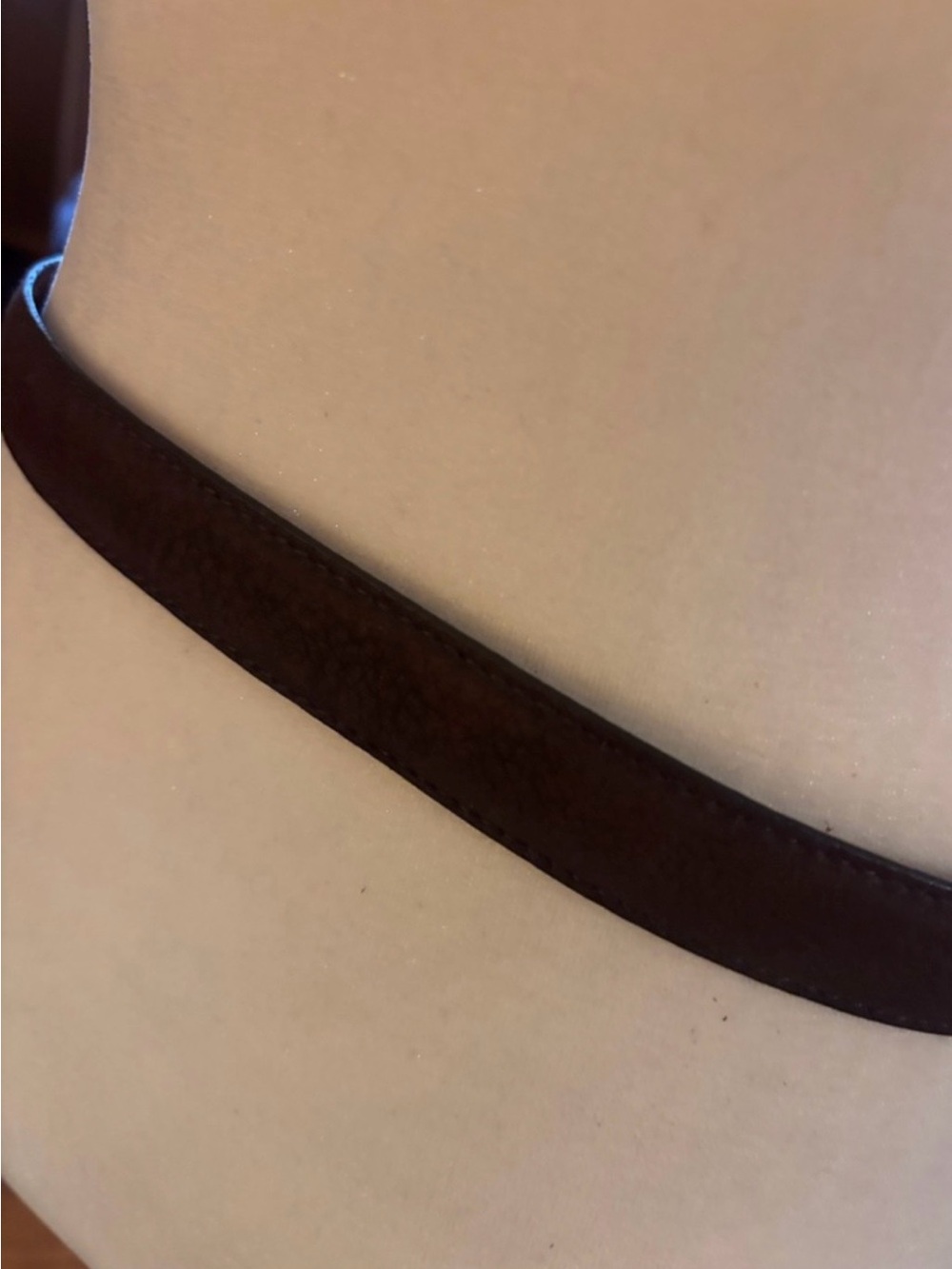 Coach Dark Brown Suede Leather Belt with Gold Buckle - M - Picture 3 of 8